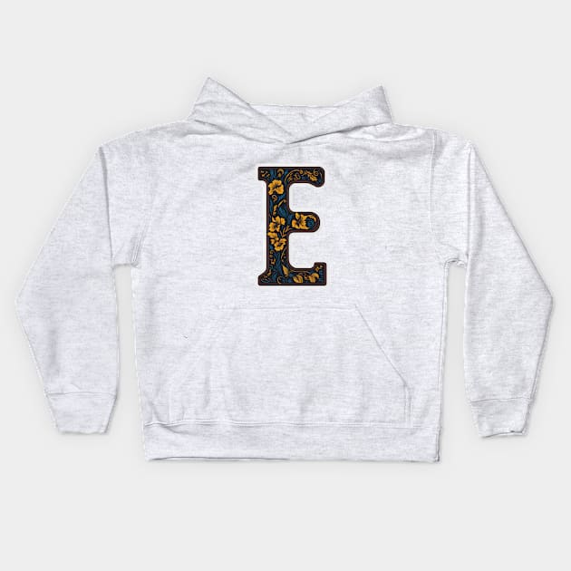 Letter E Kids Hoodie by design19970